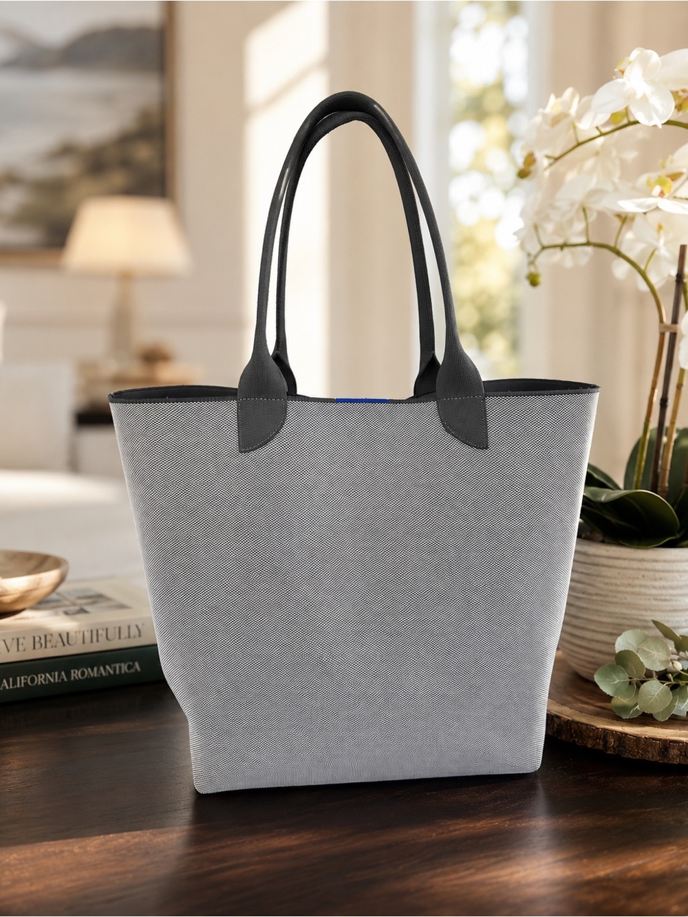 Rothy’s Essential Tote Grey Mist Gray Recycled Knit Shoulder Bag Travel Work